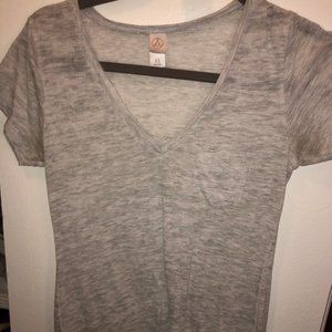 Grey Pocket V-Neck Shirt